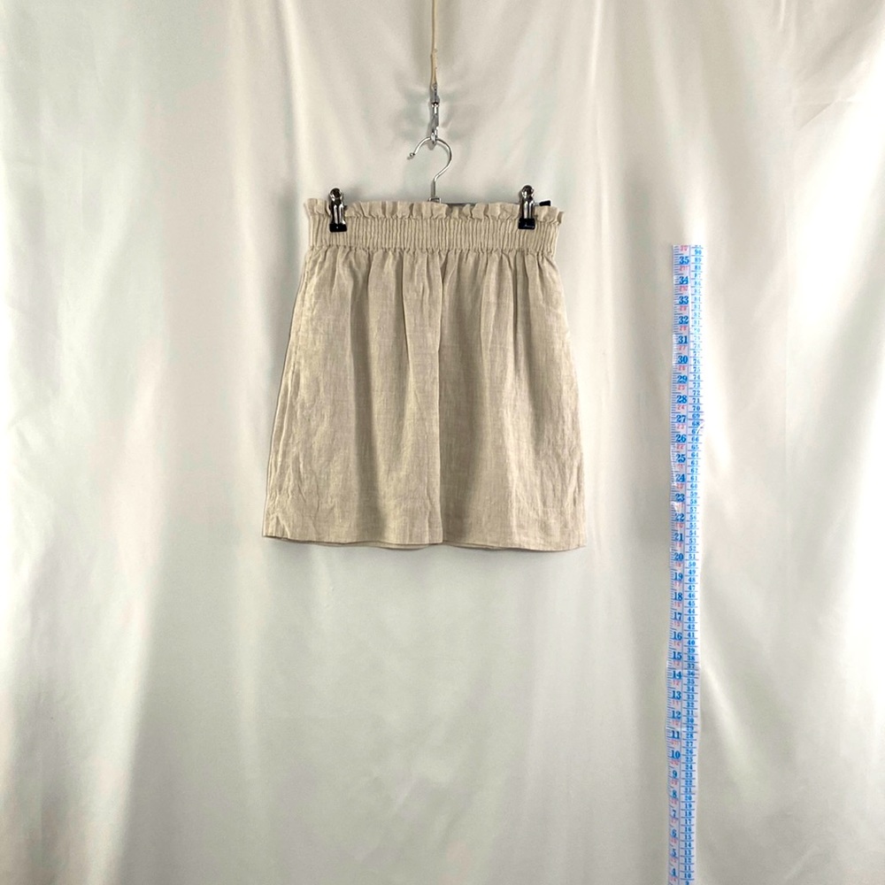 J. Crew Women's Scalloped Staple Short Skirt in Oatmeal 00 XXS